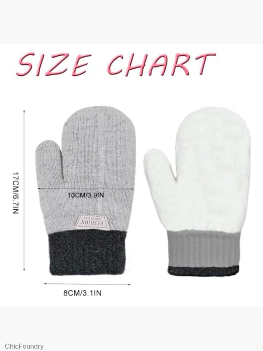 2 Pairs Kids Fleece Winter Mittens Gloves for Boys Girls Warm Knitted Snow